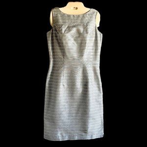 Striped Sleeveless Silk Sheath Dress